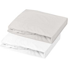 Set von 2 Spannbettlaken - DOMIVA - Jersey - 70x140 cm - Weiß/Perle
