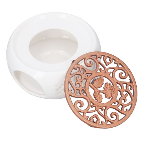 Ceramic Teapot Warmer Hollowed Pad Concave Bottom 1