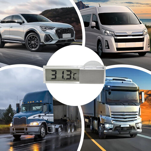 Auto Dashboard Digital Clock with Suction Cup | LCD Temperature Display, Automotive Clock, Table Thermometer, Accurate Timekeeping 2
