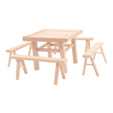 Assembled Wooden Table and Chairs Set for Kids, Toddler Furniture, Toy House Ornaments, 3-Piece Child-Sized Furniture