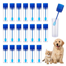 Chair Sample Tubes Pack of 20, 15 ml Faecal Sample Tubes for Dogs and Cats, Includes Spoon, Pet Examination Tubes