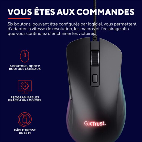 GXT 924 Ybar+ Gaming-Maus Schwarz 1