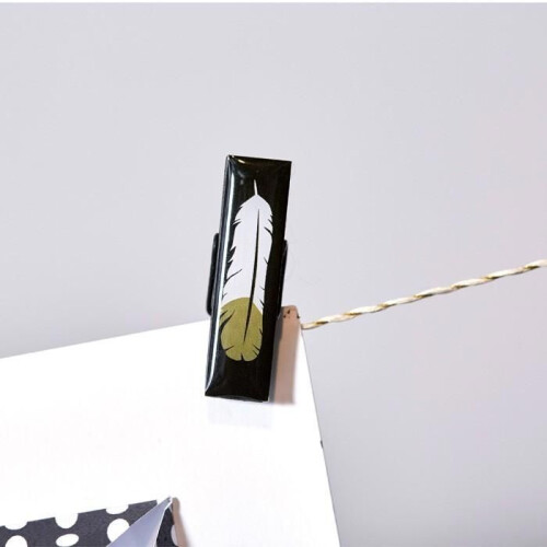 6 mollette da bucato Epoxy - oro-nero-bianco 2