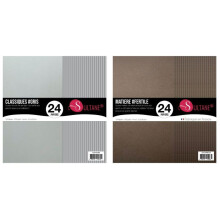 48 Scrapbooking-Papiere Braun + Grau - 300g/ m²