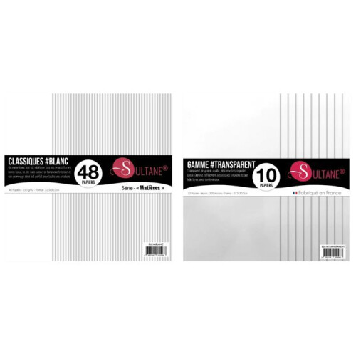 Pacotes de papel para Scrapbooking Branco e Transparente para Embossing