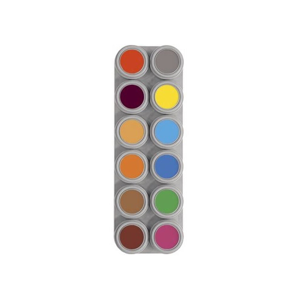 Grimas Water-Based Theatrical Makeup Palette - 12 Color B - Professional Quality