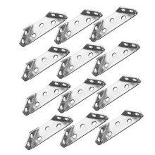 Stainless Steel Furniture Corner Connectors 20 Pack Silver Metal Shelf Brackets Triangle Braces for Cabinet Support