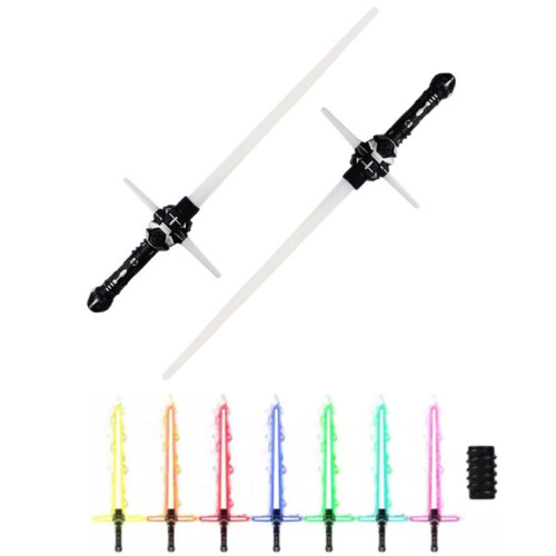 2Pcs 7 Colors Changing Light Up Sword Expandable