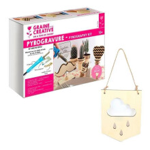 Pyrography box + Cloud wooden pennant suspension