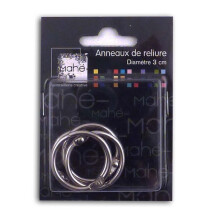 Binderinge - MAHÉ - 3 cm - Metall - Farbe grau-silber - Breite 2 mm