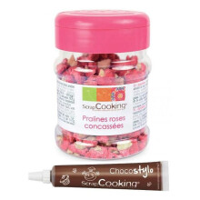 Ruusupraliinit murskattuina 145 g + 1 Suklaakynä