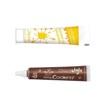 Caneta de chocolate + Corante alimentício amarelo