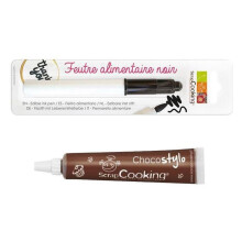 Pena de chocolate + Caneta alimentícia preta