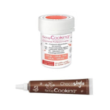 Caneta de chocolate + Corante alimentar em pó coral