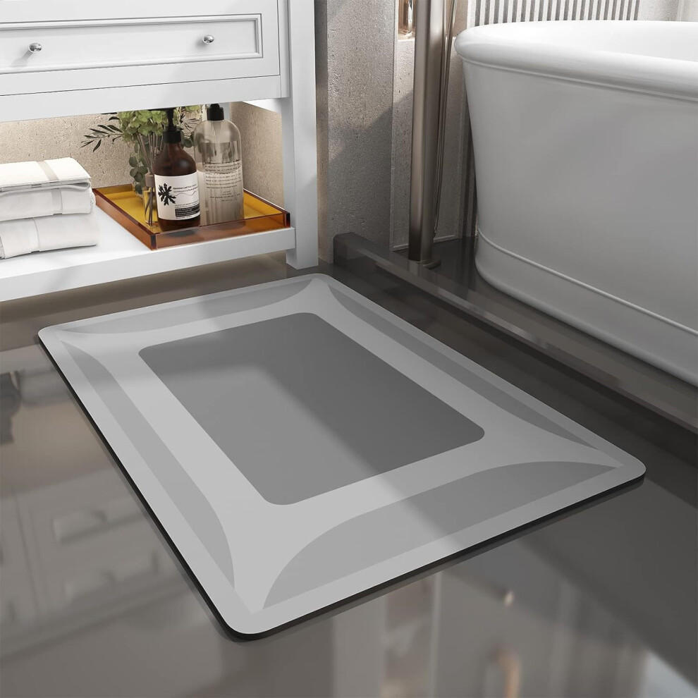 (Diamond-gray, 45*75cm (diatom mud)) Diatom mud floor MATS, bathroom and toilet door absorbent MATS, anti-slip, household toilet floor MATS, carpet fo