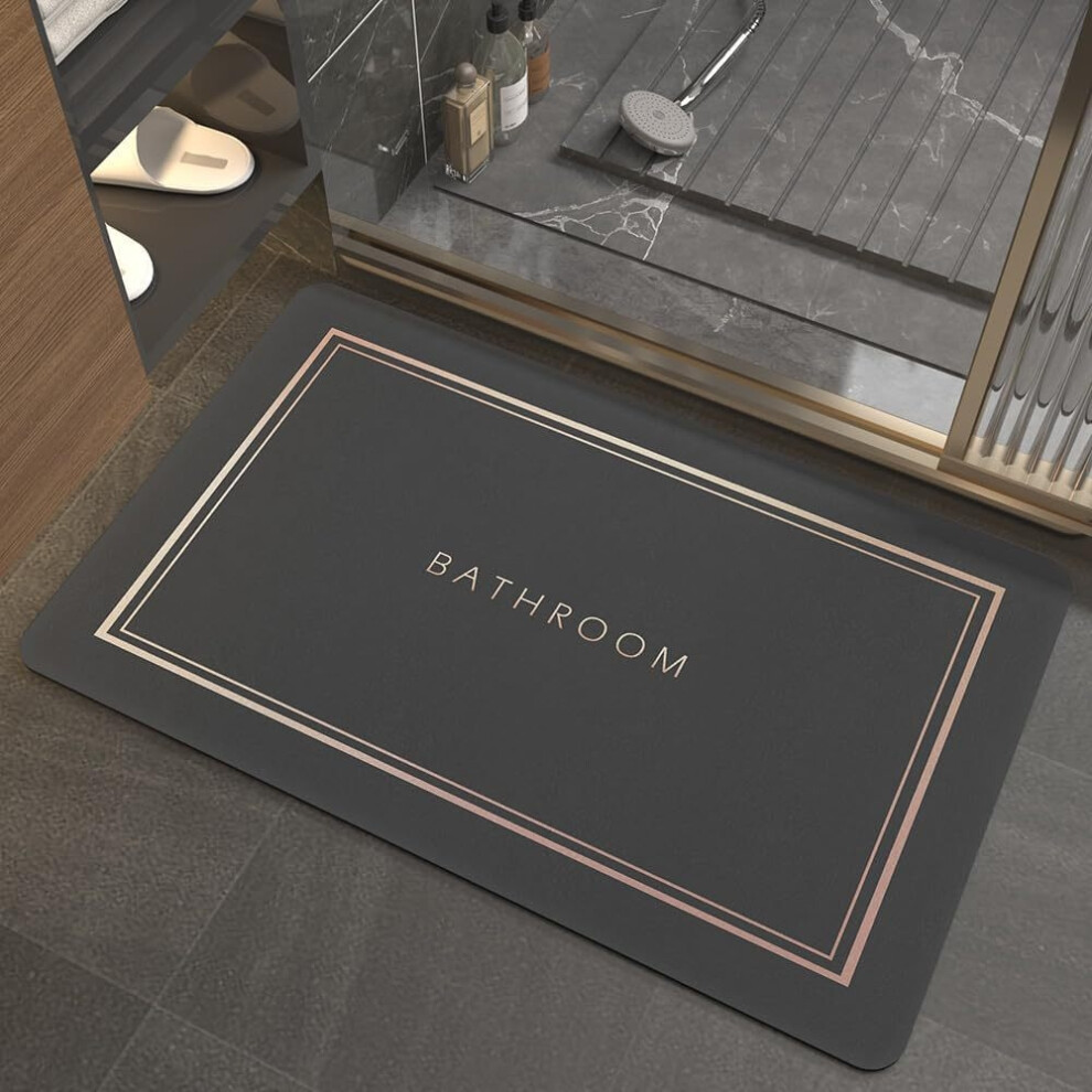 Dark/Grey (Bathroom- 40*60Cm (Diatom Mud)) Diatom Mud Floor Mats, Bathroom And Toilet Door Absorbent Mats, Anti-Slip, Household Toilet Floor Mats, Ca