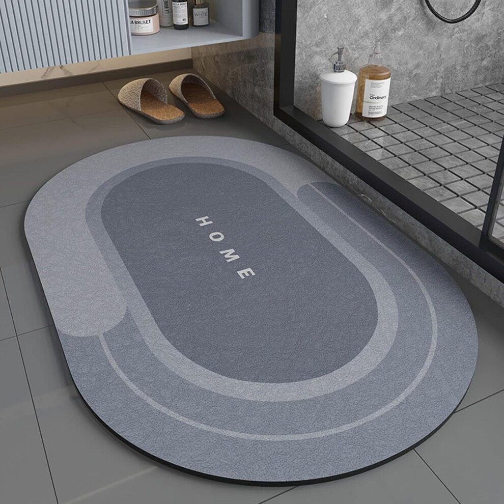 (Oval ocean blue, 30*40cm (diatom mud)) Diatom mud floor MATS, bathroom and toilet door absorbent MATS, anti-slip, household toilet floor MATS, carpet