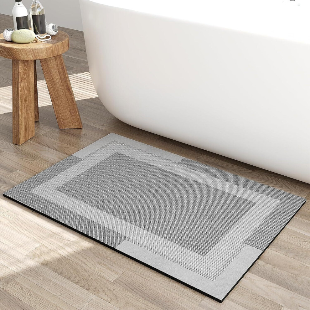 (The fabric pattern is square grey, 45*75cm (diatom mud)) Diatom mud floor MATS, bathroom and toilet door absorbent MATS, anti-slip, household toilet