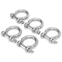 5 Stück Edelstahl-Buchtenschäkel M8 200 kg Tragfähigkeit für Marine & Rigging