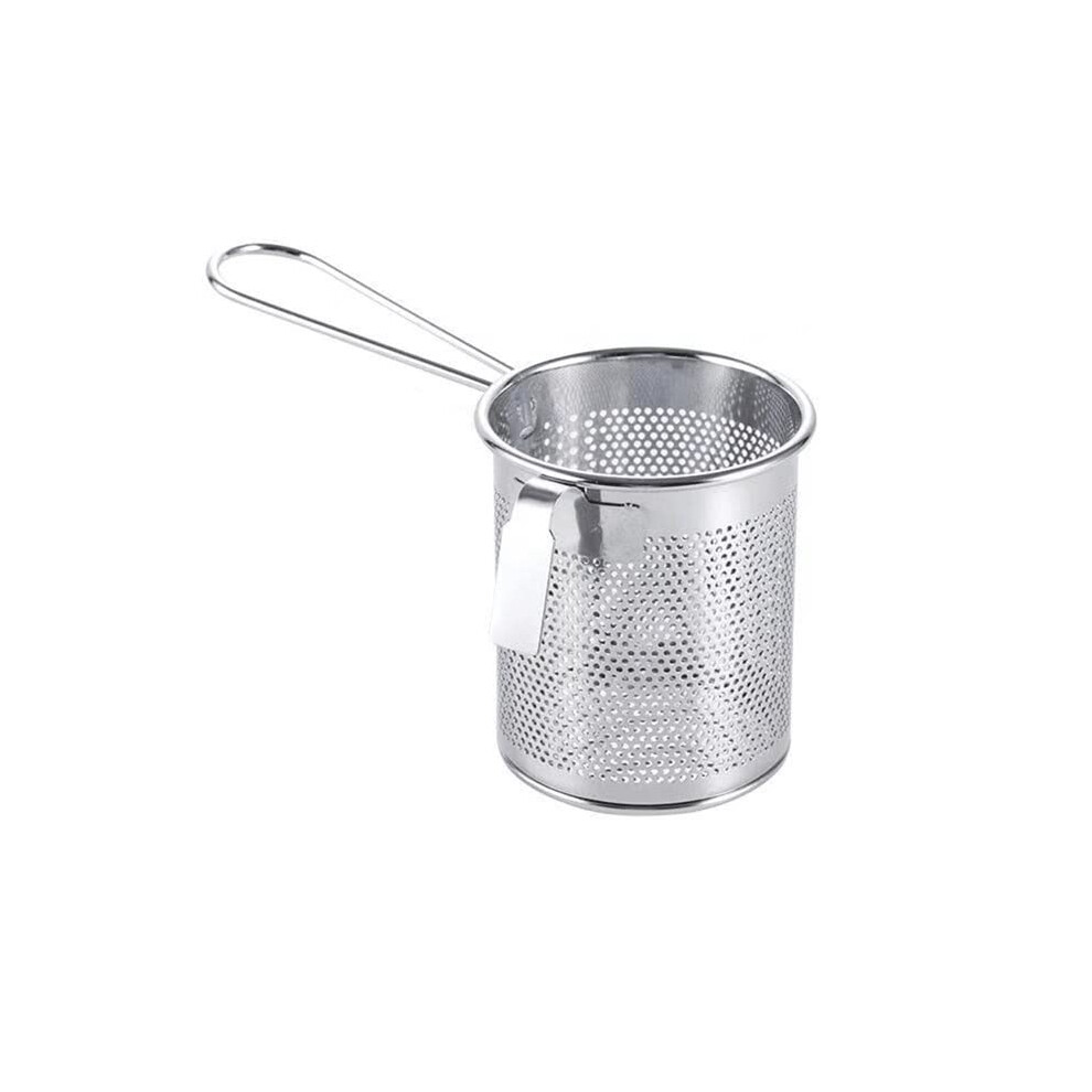 Frittierkorb Edelstahl 304, HeiÃfrittierkorb mit SchaumlÃ¶ffel, Lebensmittelsieb fÃ¼r Ãlfilterung, Silberfarben-image-OPC-PK79VYY-NEW