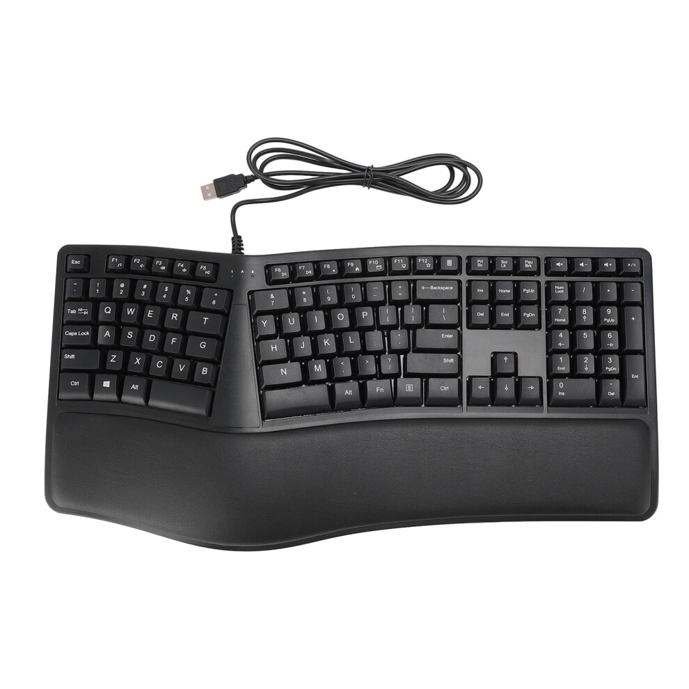 Ergonomic Split Keyboard With Palm Rest Quiet Usb 8130196192912