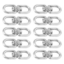 10 Stück Edelstahl-Schwenkkarabiner M6 Doppel-Ende 8-Form Öse Ring