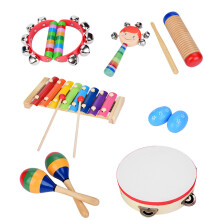 Premium Holz-Toddler-Musikinstrumente – 13-teiliges Percussion-Set