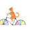 Yellow Cat Bike Windmill Wind Spinner Animal Wind 7