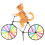 Yellow Cat Bike Windmill Wind Spinner Animal Wind 15