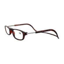 (2.50 strength, Leopard) 1.0~ 4.0 Hanging Magnetic Reading Eye Glasses Front Snap Click Connect Neck