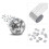 3PCS Mirror Mosaic Tiles Silver 1464 Grains 9
