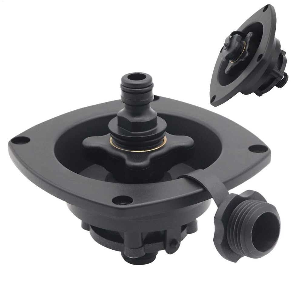 Rv Water Inlet Connection Valve With Cover, Water Tank Hose Filler For Motorhomes, Boats, And Camping Cars Black 6038364924308