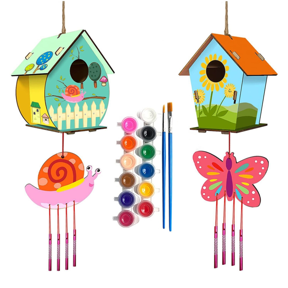 2 Pack Arts and Crafts for Kids DIY Wooden Bird