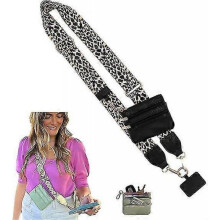 (Color C) Phone Strap with Zippered Pouch, Clip and Go Strap for Phone, Cross Body Phone String with Zipper Wallet Pouch
