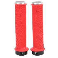 Gummidotierte Stoßdämpfungsgriff für Fahrrad, Rot, 144 mm