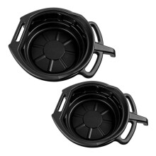 Oil Pan Automotive Drains Pack of 2 Black Small Container Oil Strainer Tray 48x38x13CM for Motorcycle Oil Change