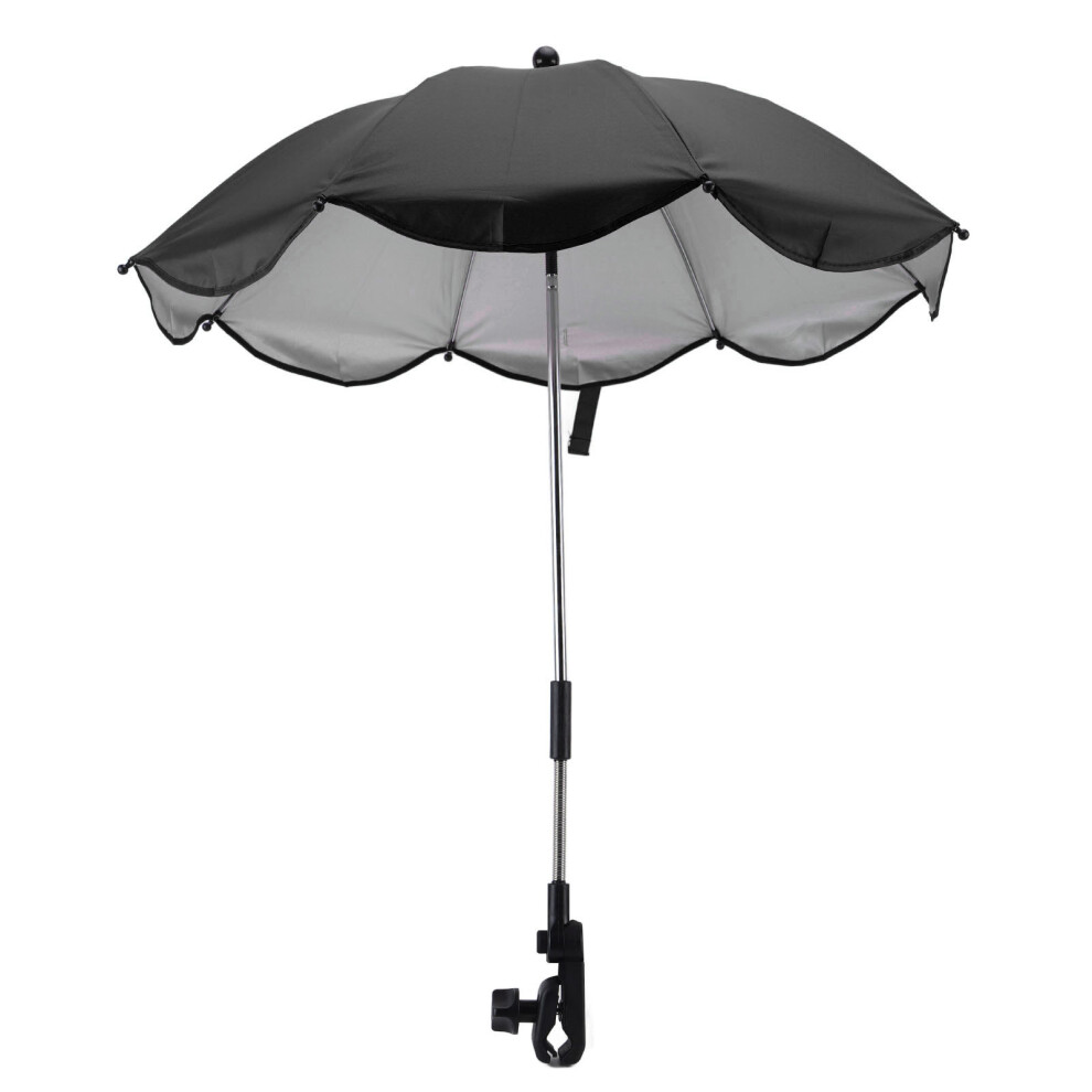 14In Universal Stroller Parasol With Uv Protection Black/Silver