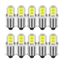 High quality10x BA9S Car LED T4W H6W LED CANBUS COB 2LED Bulb Car Interior License Plate Light Marker Reading Auto Lamp White 6000K 12V s
