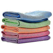 Fish Scale Wipes Super Absorbent Microfiber Polishing Cleaning Cloths Reusable Glass Wipe Wipes 30x40cm(5 Pcs, Red, Purple, Green, Blue, Orange)