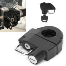 Universeller Motorrad-ATV-Helmschloss Schlüsselhalter Schwarz Metall passend für 25 mm