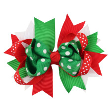 Christmas Bow Hair Pin for Girls - Colorful Christmas Boutique Hair Accessories with Snowflake and Christmas Tree Design, One Size