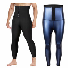 Leggings Men's Compression Sauna Pants for Slimming Fitness Yoga Running Trousers in Blue Size S
