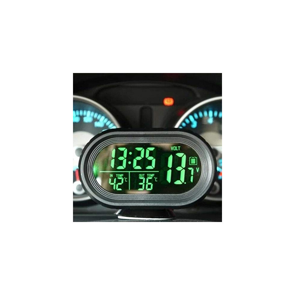 Electronic Voltmeter With Digital Lcd Clock, 3-In-1 Multi-Function Display, Battery Powered, Accurate Measurement 6947110795027