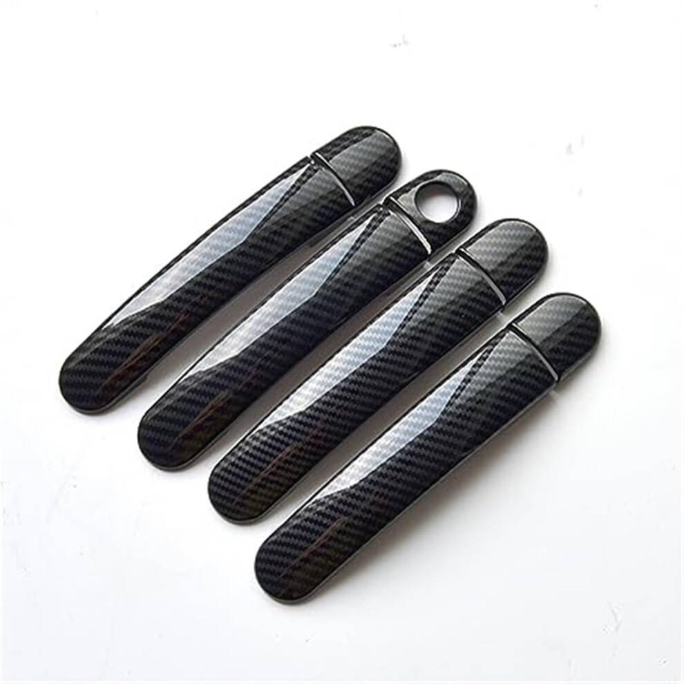 Chrom Carbon Fiber Door Handle Trim Covers Auto Accessories For Seat Ibiza Mk3 6L 2003-2009 Black 6038364931474