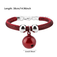Collare per gatto con campanella e catena estendibile da 38 cm Rosso (13 g)