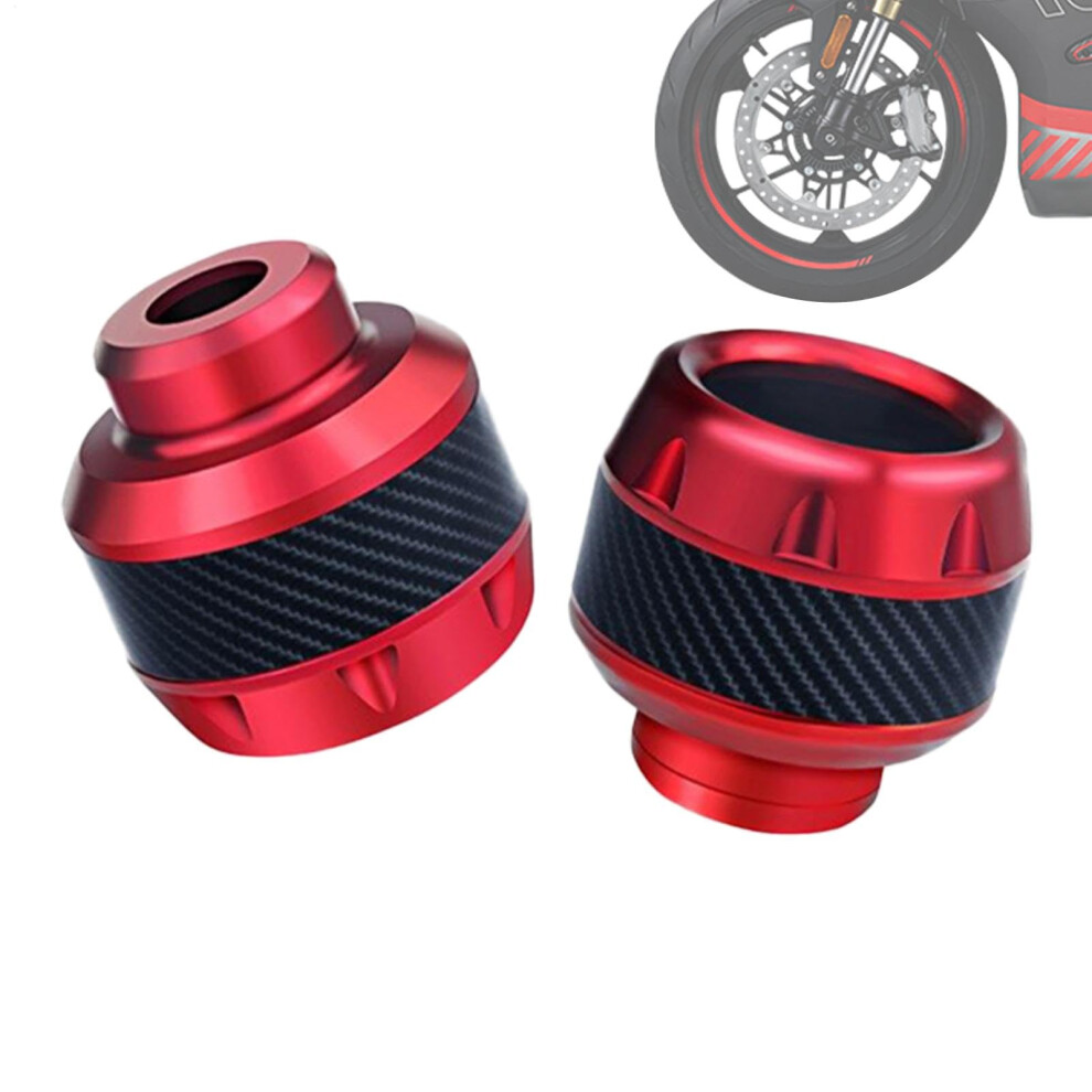 Fork Slider, Fork Frame Sliders - 2 X Front Fork Wheel Anti Crash Pad Protectors For Motorcycles, Mopeds, Scooters, Red 6947110798486
