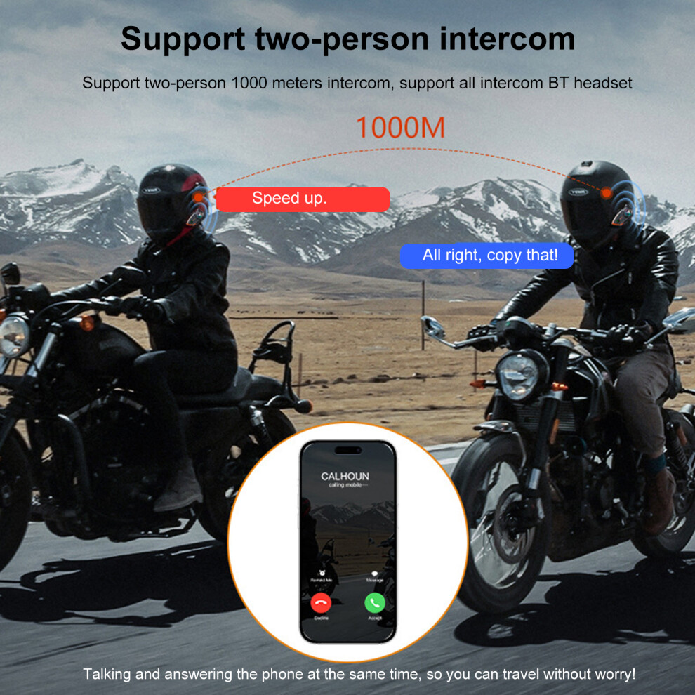 Motorcycle Intercom Helmet BT Headset Compatible