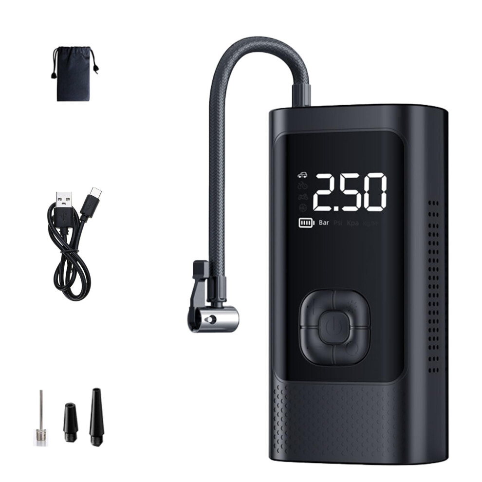 Auto Tire Inflator With Digital Display Quick Inflation For Cars And Bicycles Easy To Use Inflation Tool White 6947110800462