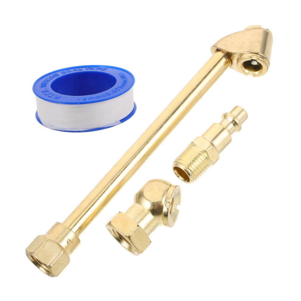 Car Tyre Inflatable Head Hook Sticker Hose Wire Connector Copper Plated Iron Tyre Inflation Nozzle Set Red/Light 6947110800738