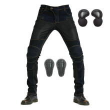Men's Motorcycle Trousers with Breathable Mesh, Armoured Riding Pants, Schwarz, 3XL, 4 Removable Protectors